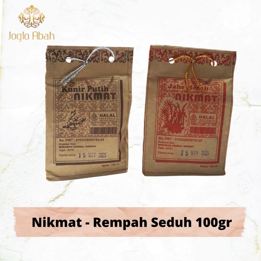 

Nikmat - Rempah Seduh varian Jahe Merah Kemasan pouch 100gr