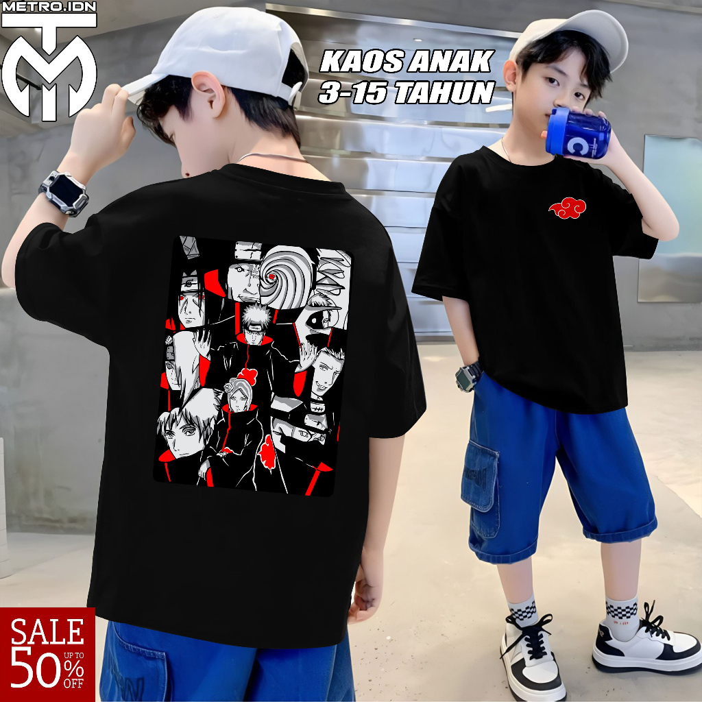 Baju Kaos Atasan Anak Laki-Laki Anime Naruto Shipuden Uchiha Itachi