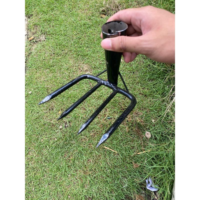 Garpu Garok Garukan Sampah Besi Ulir Gagang KOLONG Cap Jago/Garpu Sampah Garukan Got Besar & Kecil