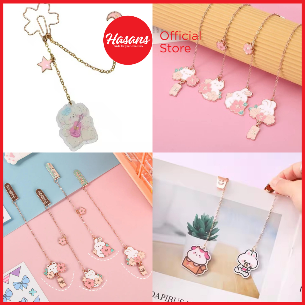 

[1 Pcs] Pembatas Buku / Pembatas Buku Bahan Akrilik / Page Folder / Charm Pendant Bookmark / Klip Kertas Bahan Akrilik / Joytop, Acrylic Page Folder Stbry Bobo OR-4644