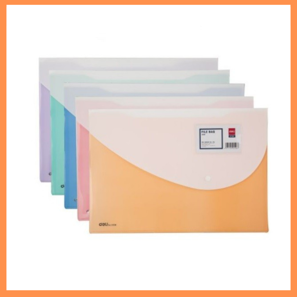 

DELI Map plastik kancing warna pastel 5506