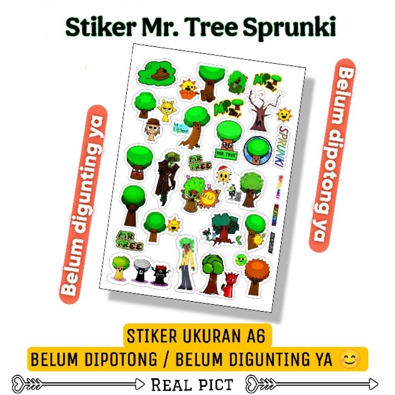 

STIKER MR. TREE SPRUNKI / STIKER BELUM DIPOTONG BAHAN VINYL UKURAN A6 / STICKER SPRUNKI / STIKER KARAKTER LUCU