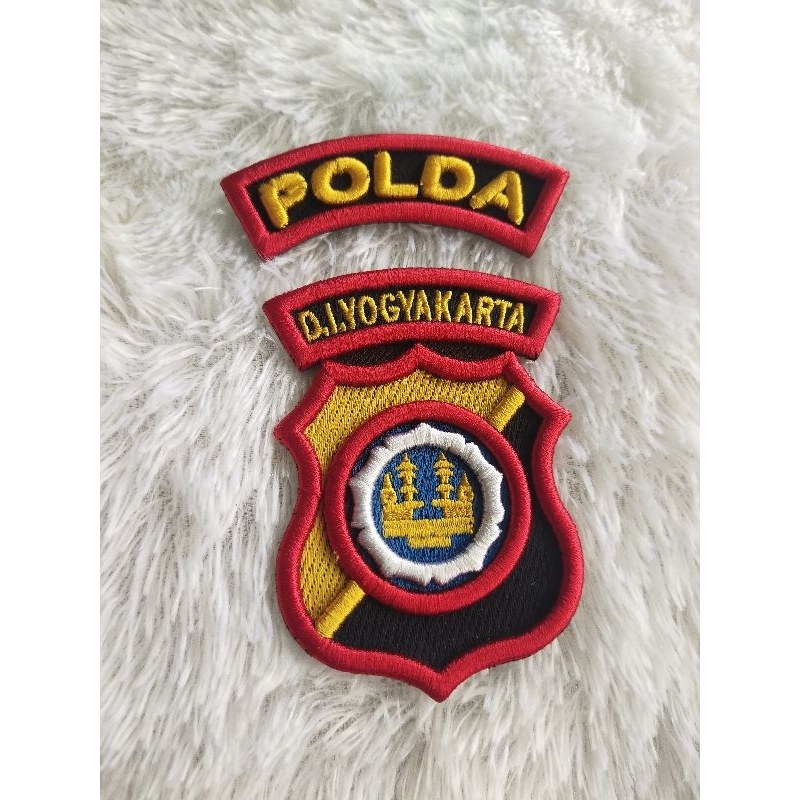 LOGO POLDA YOGYAKARTA BORDIR TIMBUL 3D, ATRIBUT POLRI BORDIR TIMBUL