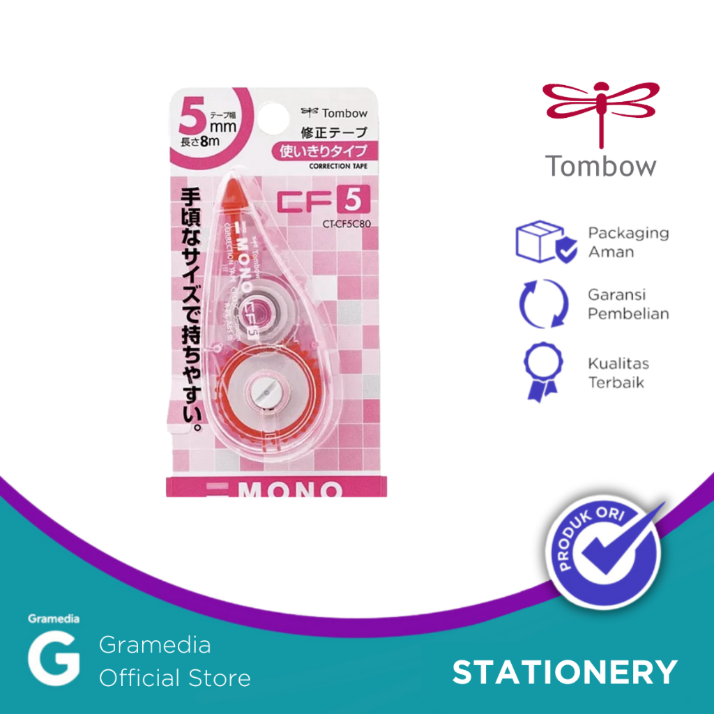 

Tombow Correction Tape 5Mm X 8Mm Trans. Pink