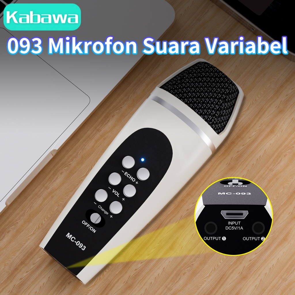 Kabawa MC-093 Mic Ponsel Bernyanyi  HP Mikrofon Karaoke Dapat Mengubah Suara With COD Support