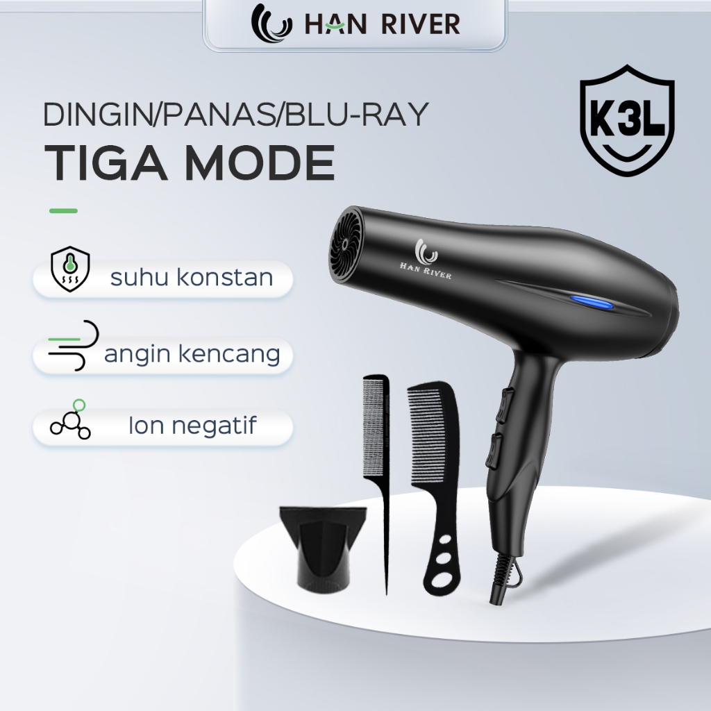 HAN RIVER HRHD01BK Hair dryer 800W Pengering Rambut Termurah Daya tinggi