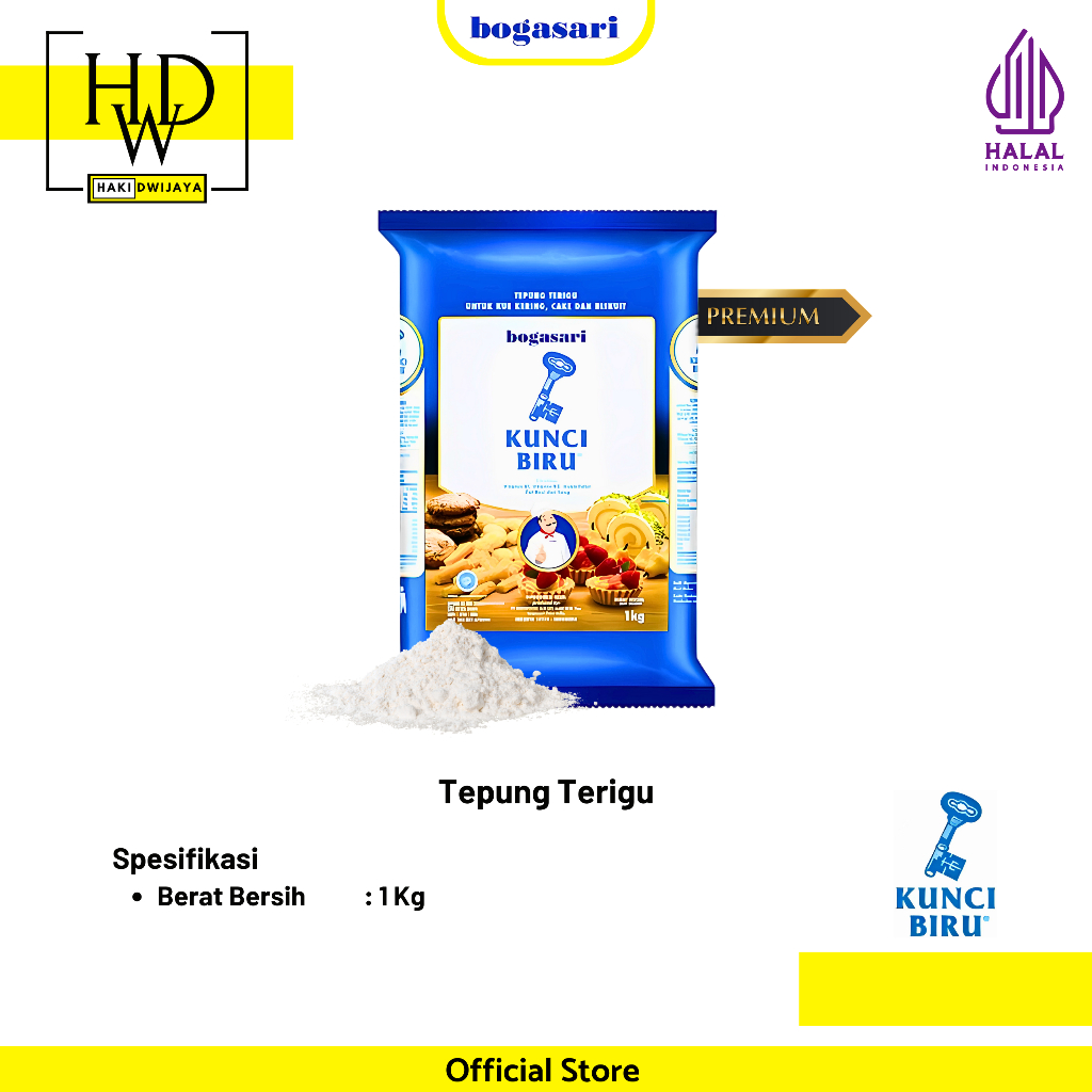 

[1 kg] Bogasari Kunci Biru Tepung Terigu Premium