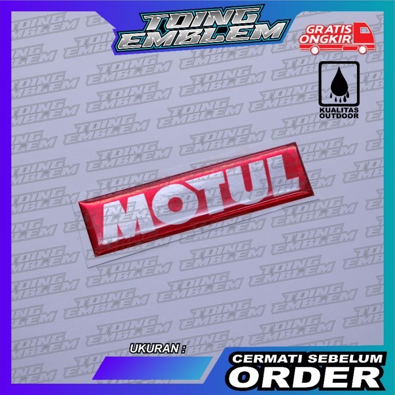 emblem logo motul/emblem timbul Motul/stiker motul/stiker logo motul/emblem 3D Motul