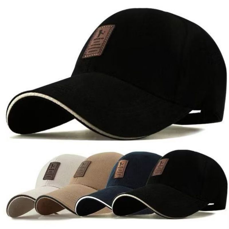 Topi Baseball Cap Ediko Golf Hitam krim topi Pria Wanita Cakop besi