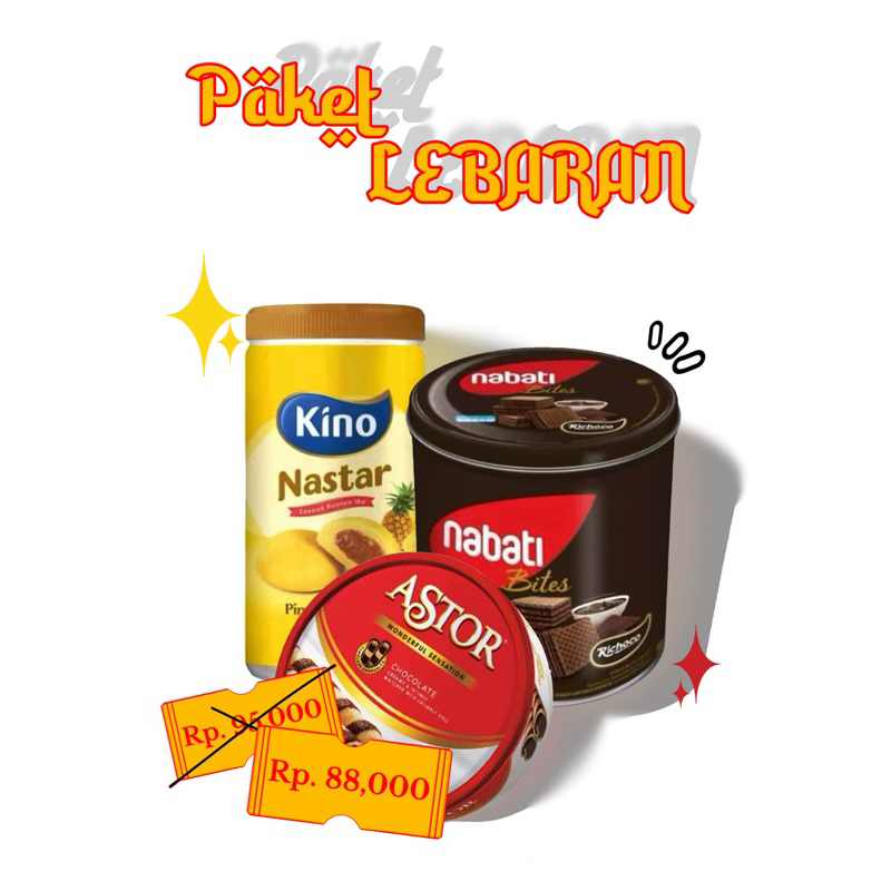 

Paket Lebaran Promo Astor 156g, Kini Nastar 140g, dan Nabat Richoco 287g