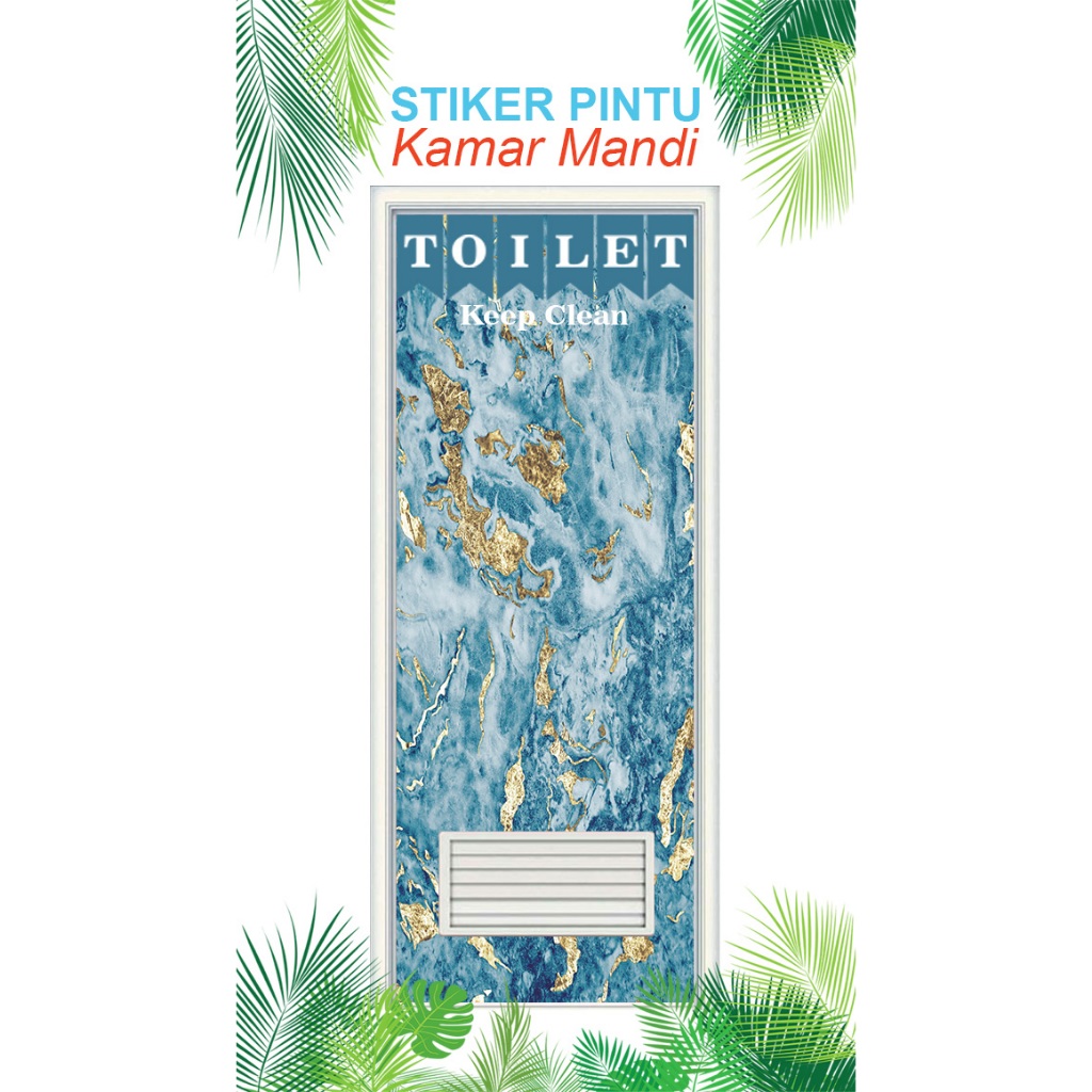 Stiker Pintu Kamar Mandi Motif / Marmer / Marble