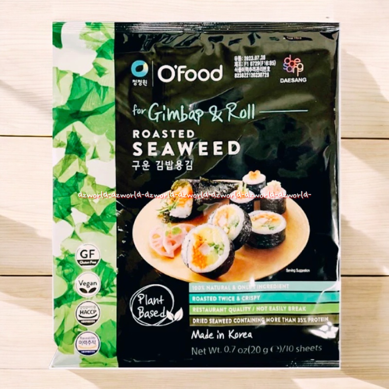 

O'food Roasted Seaweed For Gimbap & Roll Daesang 10lembar Rumput Laut Panggang O food Untuk Gimbap & Roti Gulung Makana Korea