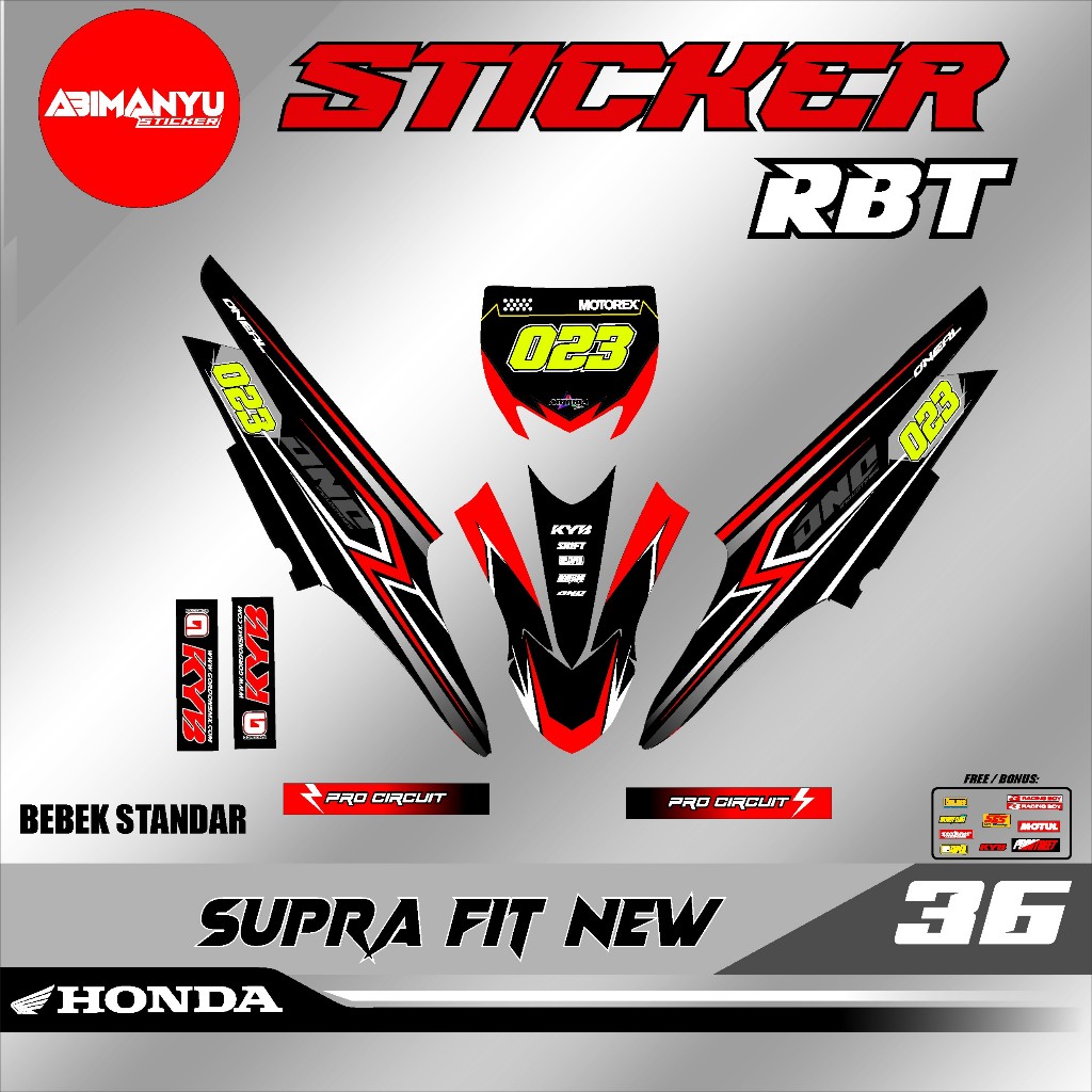 COD Sticker SETRING RBT SUPRA FIT NEW / Stiker RBT SUPRA FIT ABM 36