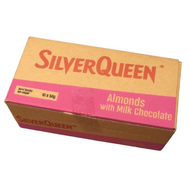 SILVERQUEEN COKELAT ALMOND CASHEW 55 GRAM 1 BOX (10 PCS)