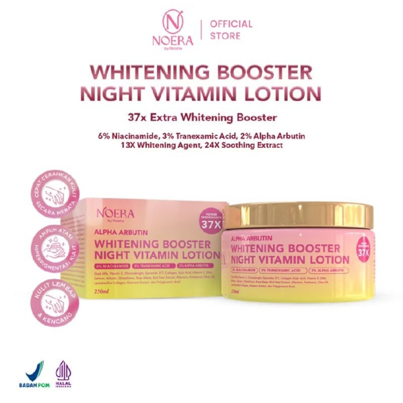 Noera Whitening Booster Night Vitamin Lotion | Whitening Lotion | Lotion Pemutih Badan | HB Dosting 