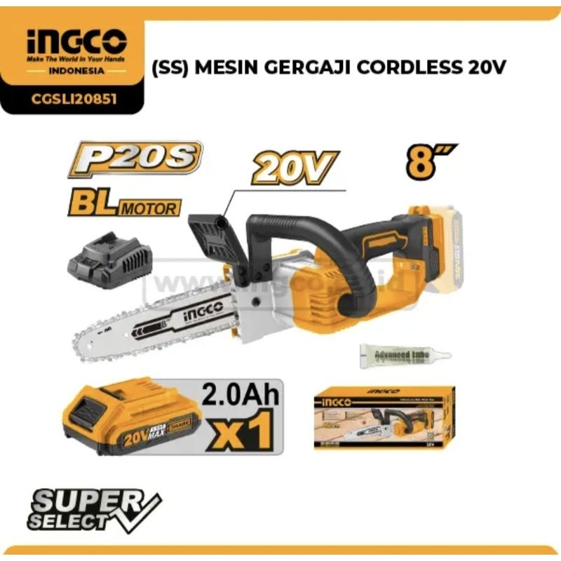 MESIN GERGAJI CORDLESS 8 INCHI INGCO