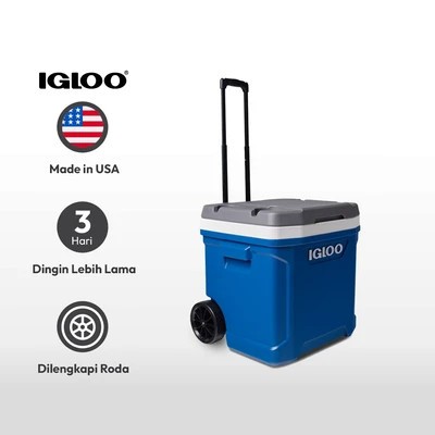 Igloo Cooler Box 56 Ltr Roller Latitude 60qt Pendingin Kotak Beku Tetap Segar Wadah Serba Guna Tempa