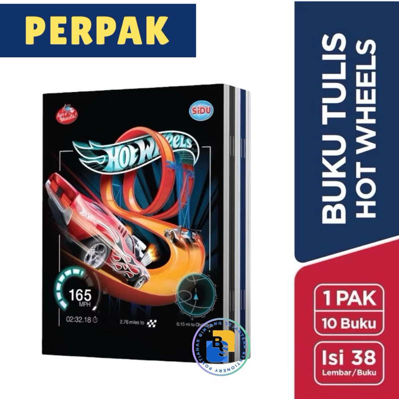 

10 buku - Buku Tulis Sidu Hot Wheels 38 Lembar Kwarto Pendek A5