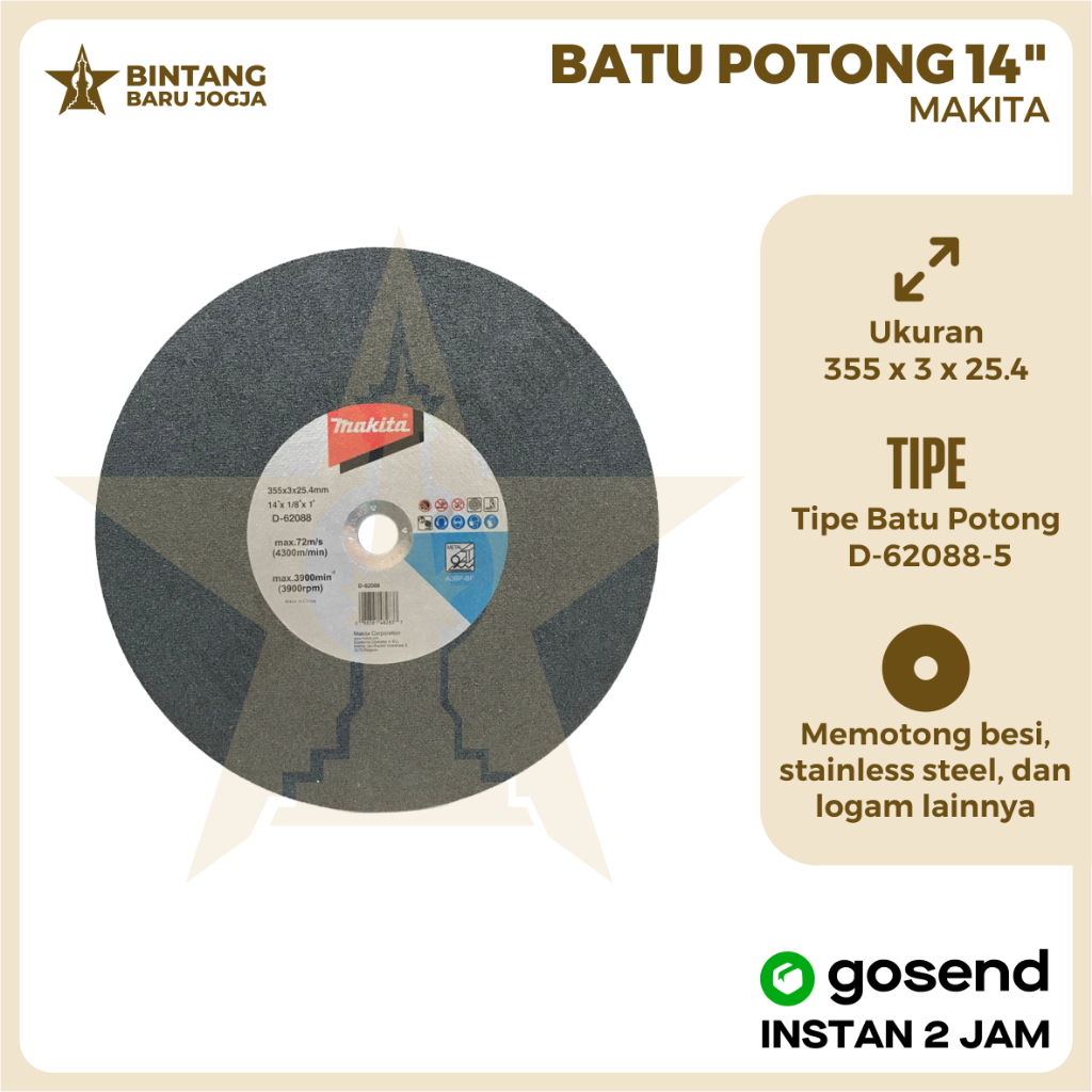 Batu Potong Gerinda 14 Inch MAKITA / Batu CUT OFF Gerinda Mata POTONG 14" MAKITA