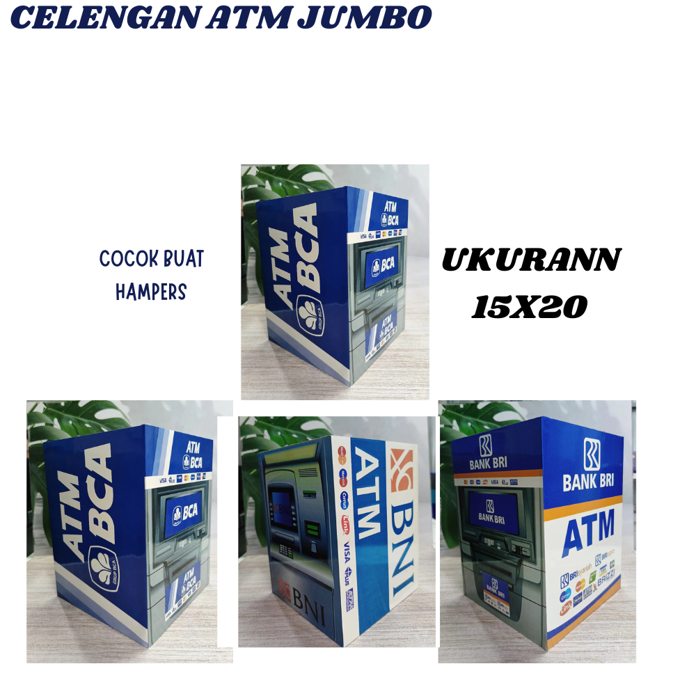 Celengan atm ukuran 15x20 besar jumbo+kunci celengan atm  premium bca mandiri