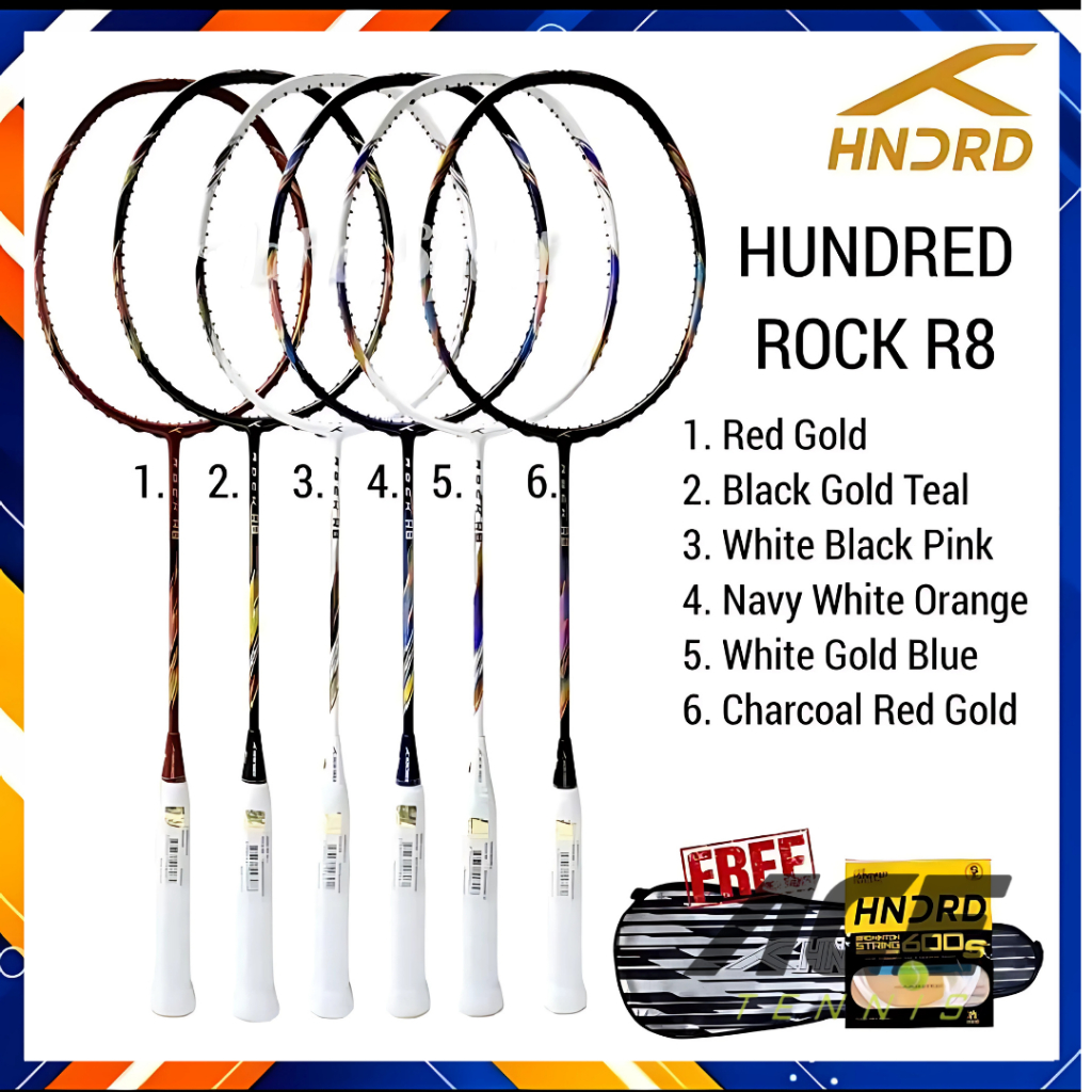 Hundred Rock R8 Raket Badminton Bulutangkis Original