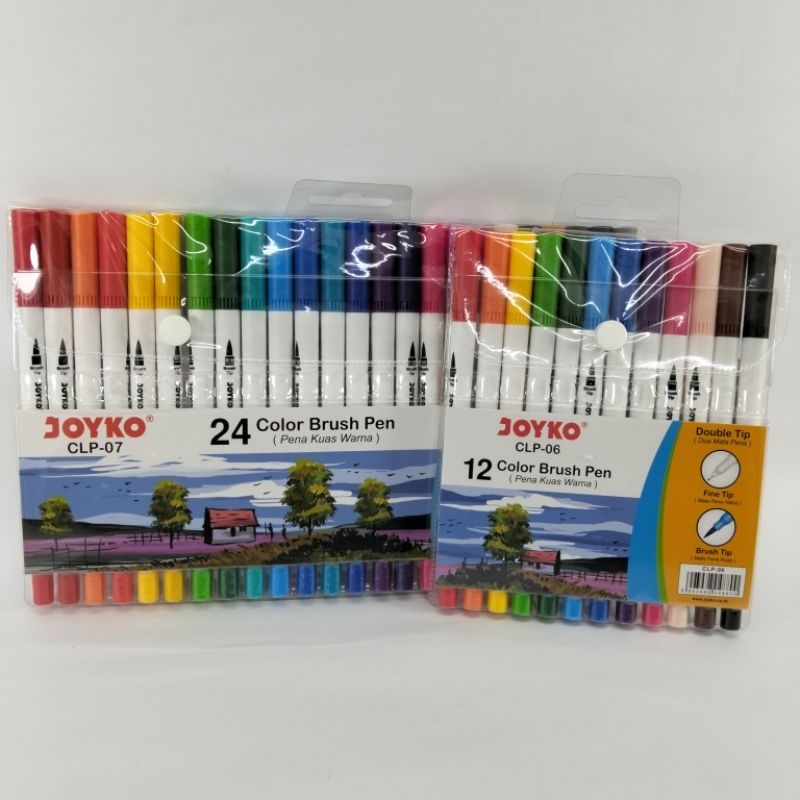 

Color Brush Pen / Pena Kuas Warna Joyko CLP-06 / CLP-07 / 12 Warna / 24 warna / Color