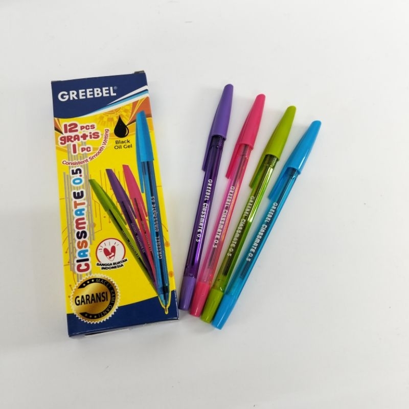 

(12+1) Bulpen Greebel Classmate 0.5 mm / Balpen / Bulpoint / Pen / Pena / Alat tulis