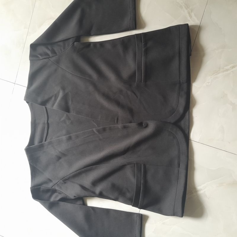 Preloved Blazer Wanita Scuba Jumbo Hitam