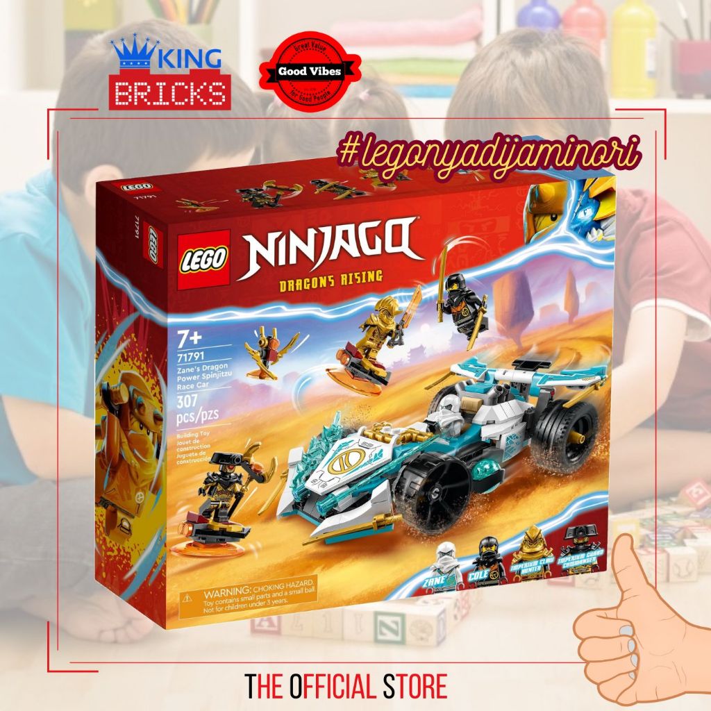 LEGO Original NINJAGO 71791 Zane Dragon Power Spinjitzu Race Car - Mainan Anak Edukasi Ninja Legacy 