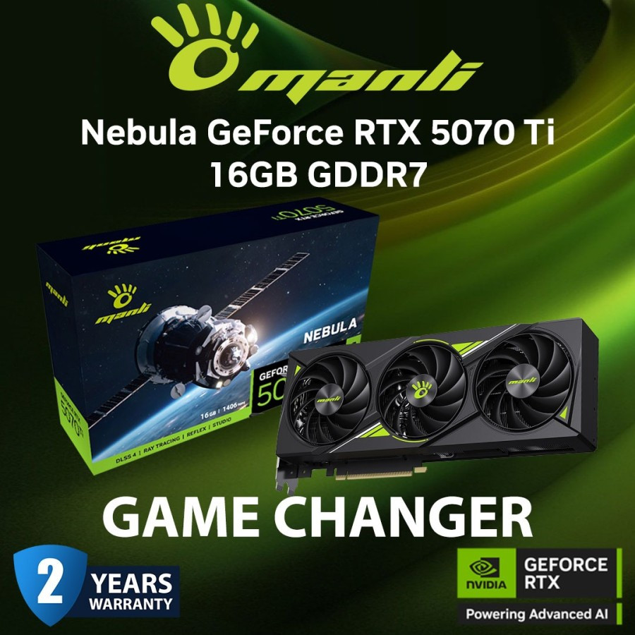 VGA Manli Geforce RTX 5070 TI Nebula Game Changer 16GB - Manli RTX 5070 Ti NEbula