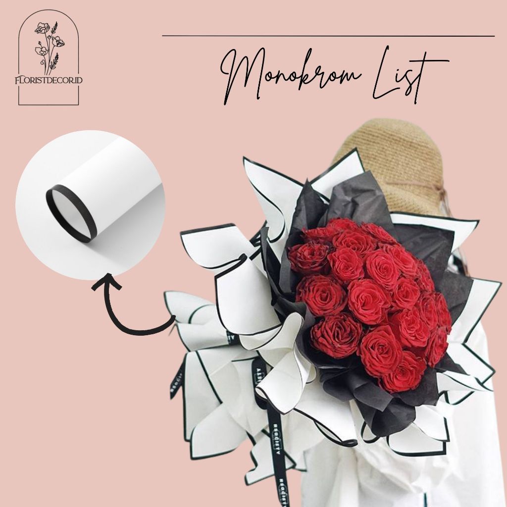 

(SW) ECER Black or White Frame Cellophane Flower Wrapping kertas untuk buket