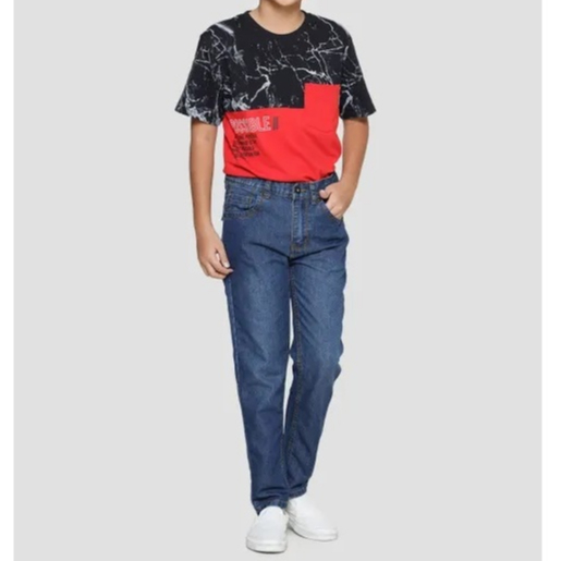 (NJJ) NEVADA Celana panjang jeans anak cowok laki laki pinggang karet ritsleting 8 9 10 11 12 tahun