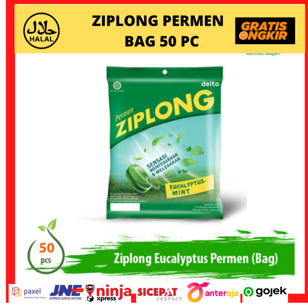 

Permen Ziplong Eucalyptus Mint Bag isi 50 pcs Permen pelega tenggorokan