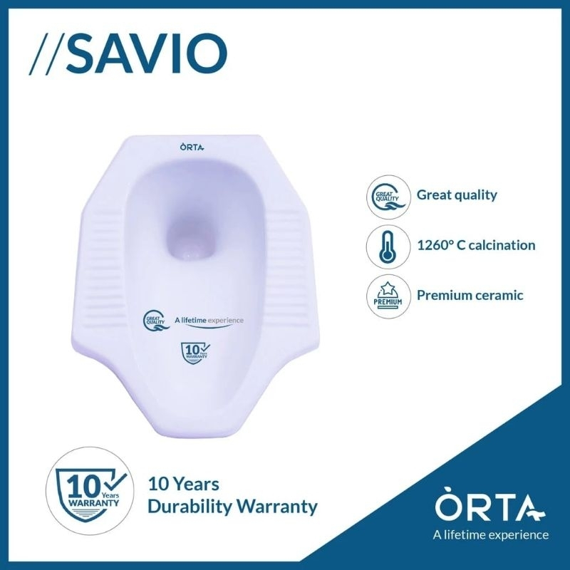 CLOSET JONGKOK KERAMIK ORTA / GLOBAL / VOLK  PUTIH BENGKOK U/ LANTAI DASAR (Packing Kayu)