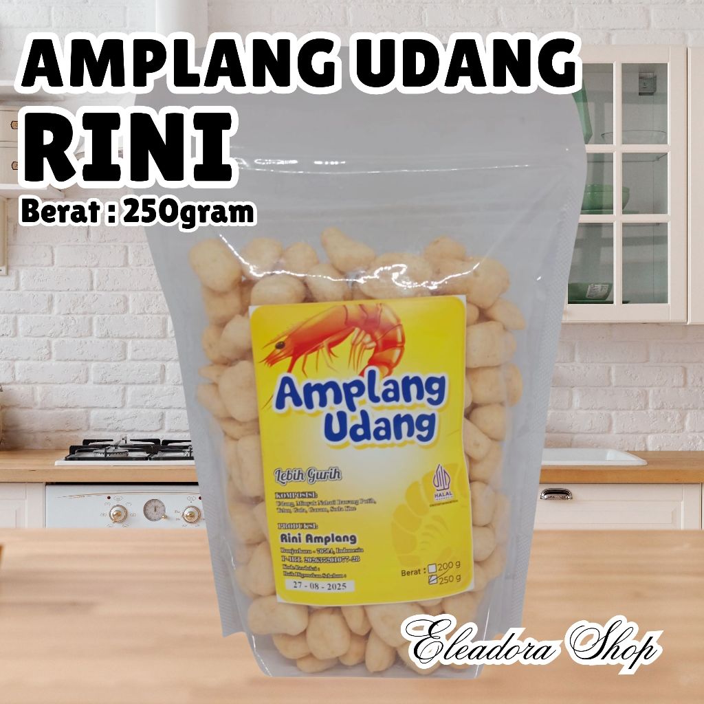 

Amplang Udang Merk Rini - Amplang Udang Khas Banjarbaru Kalimantan Selatan - Kemasan Plastik