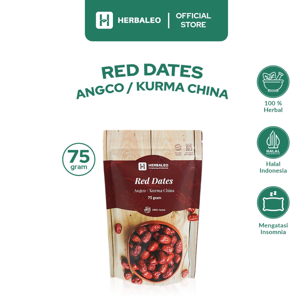 

Herbaleo Angco / Kurma China 75 GR 100% Herbal Red Dates Kesehatan 8997242830323