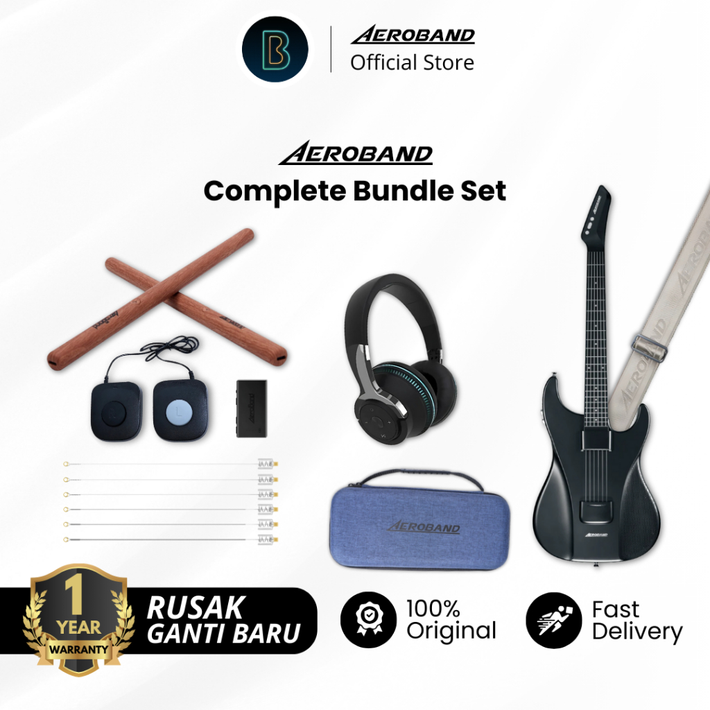 AEROBAND Pocketdrum 2 Max Drum Electric Drumstick dan AEROBAND Guitar Smart Guitar Electric Stringle