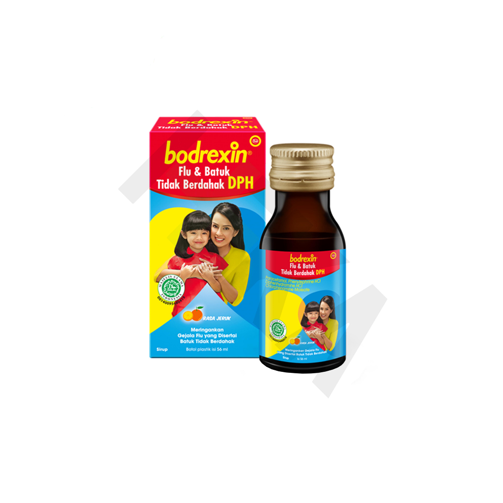 Bodrexin Flu dan Batuk Tidak Berdahak DPH Sirup 56 ml - Syrup Anak [Majapahit]