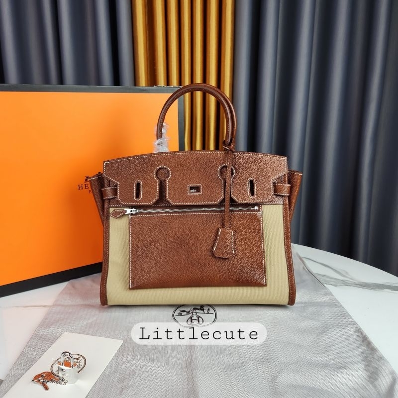 tas wanita kulit asli tan coklat inside out hb30