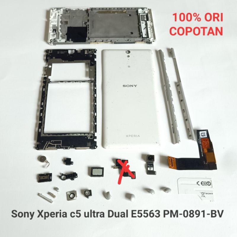 Sperpat sparepart Sony Xperia c5 ultra Dual E5563 PM-0891-BV Original Copotan  Bazel Tulang tengah b