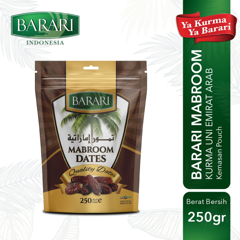 

BARARI Mabroom Pouch Kurma Emirat 250Gr Premium Dates High Quality Tekstur Lembut dan Manis