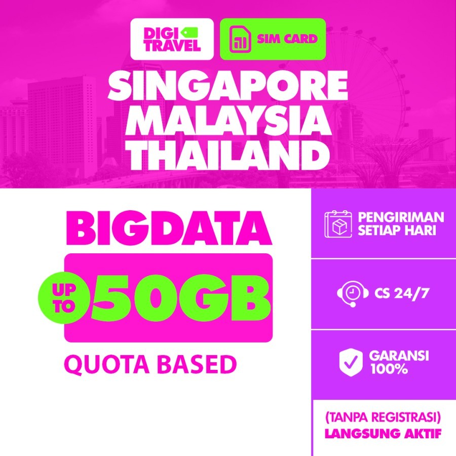 SIM Card Singapore Malaysia Thailand Kuota Besar | SIM Card Roaming