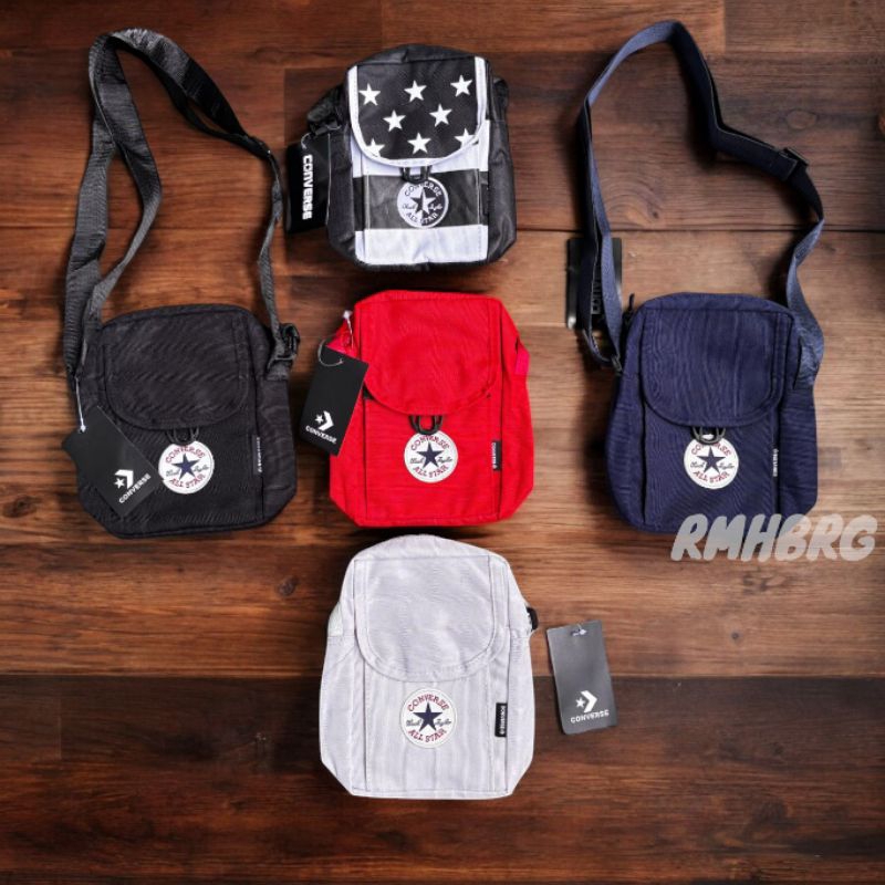 Converse Sling Bag Small Slot HP Dompet Charger Premium Import / Tas Selempang Converse Logo Bordir 