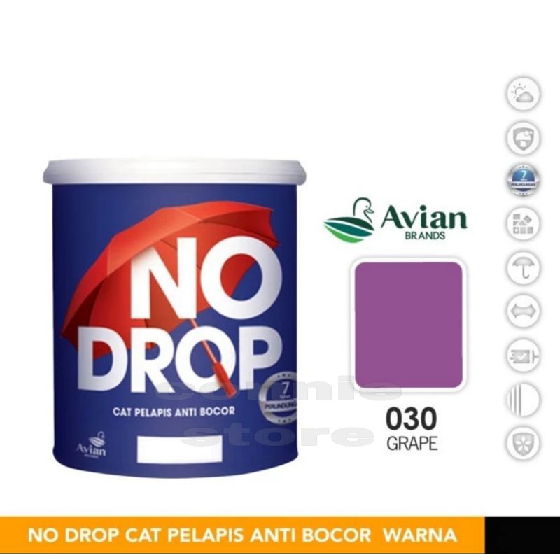 Nodrop 030 Grape Ungu kemasan 1/2kg repacking toples 500gr cat tembok waterproofing no drop elastis 
