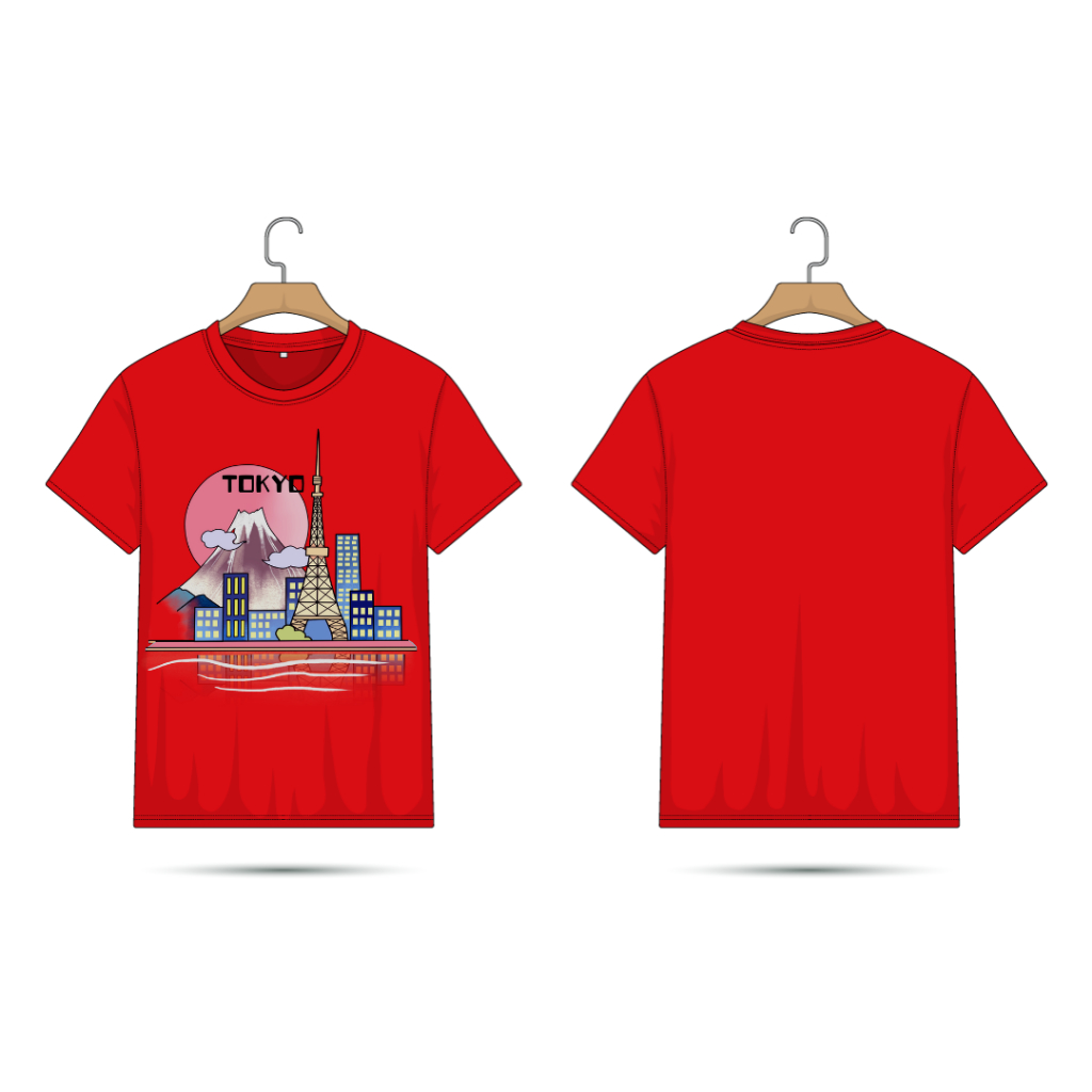 KAOS PRIA DTF EXTRA JUMBO TOKYO MERAH