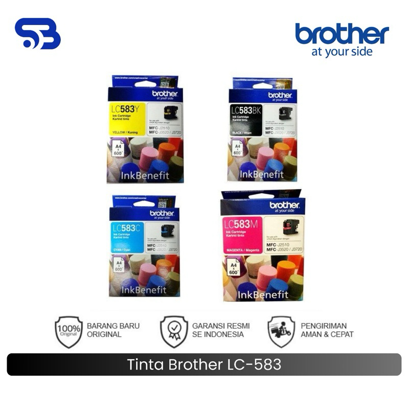 Tinta Brother LC-583 - Original Tinta untuk MFC-J2510, MFC-J3520, MFC-J3520 & Other MFC Series