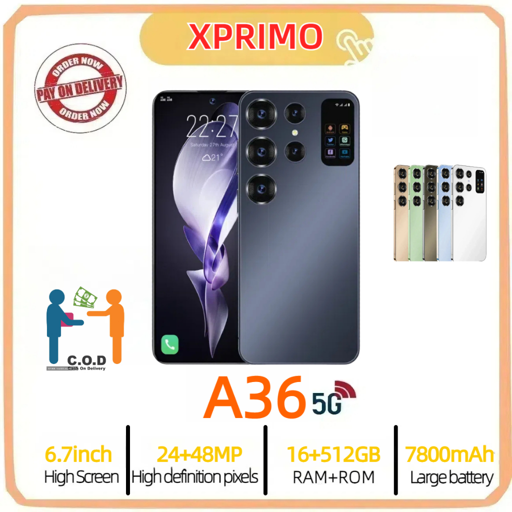 Ponsel pintar A36 7800mAh layar 6,7 inci dukungan SIM ganda ponsel Android