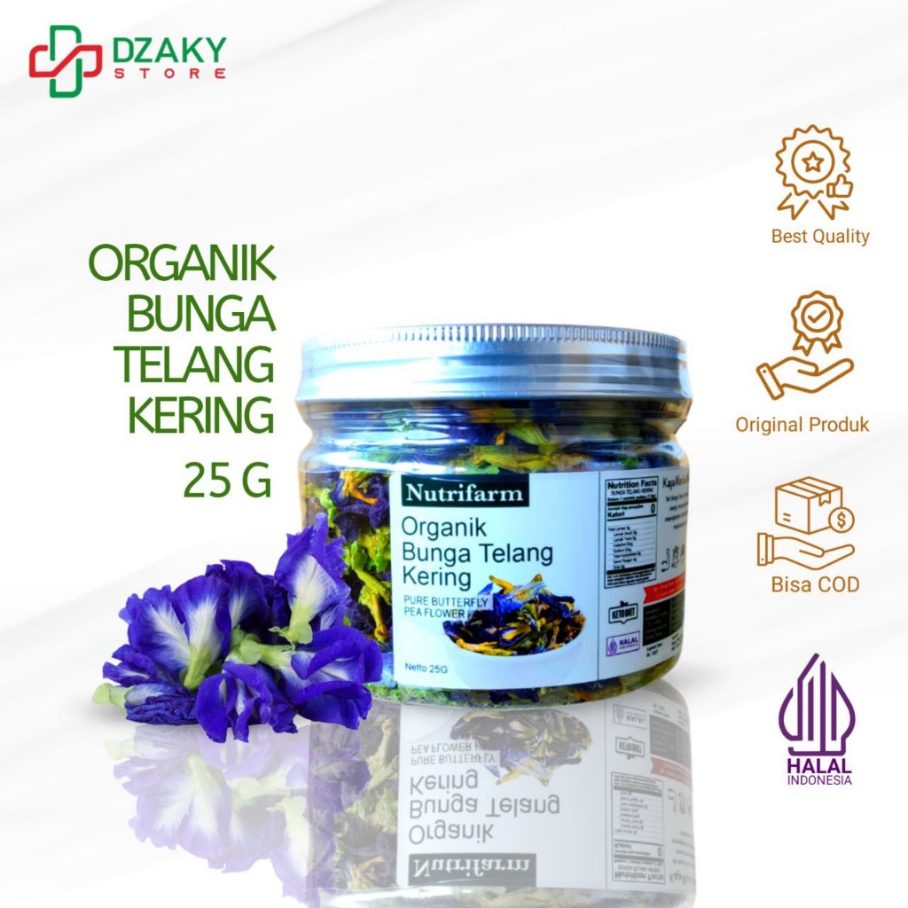 

High Quality Teh Bunga Telang Kering Premium Organic Ungu Grade A 25 Gr