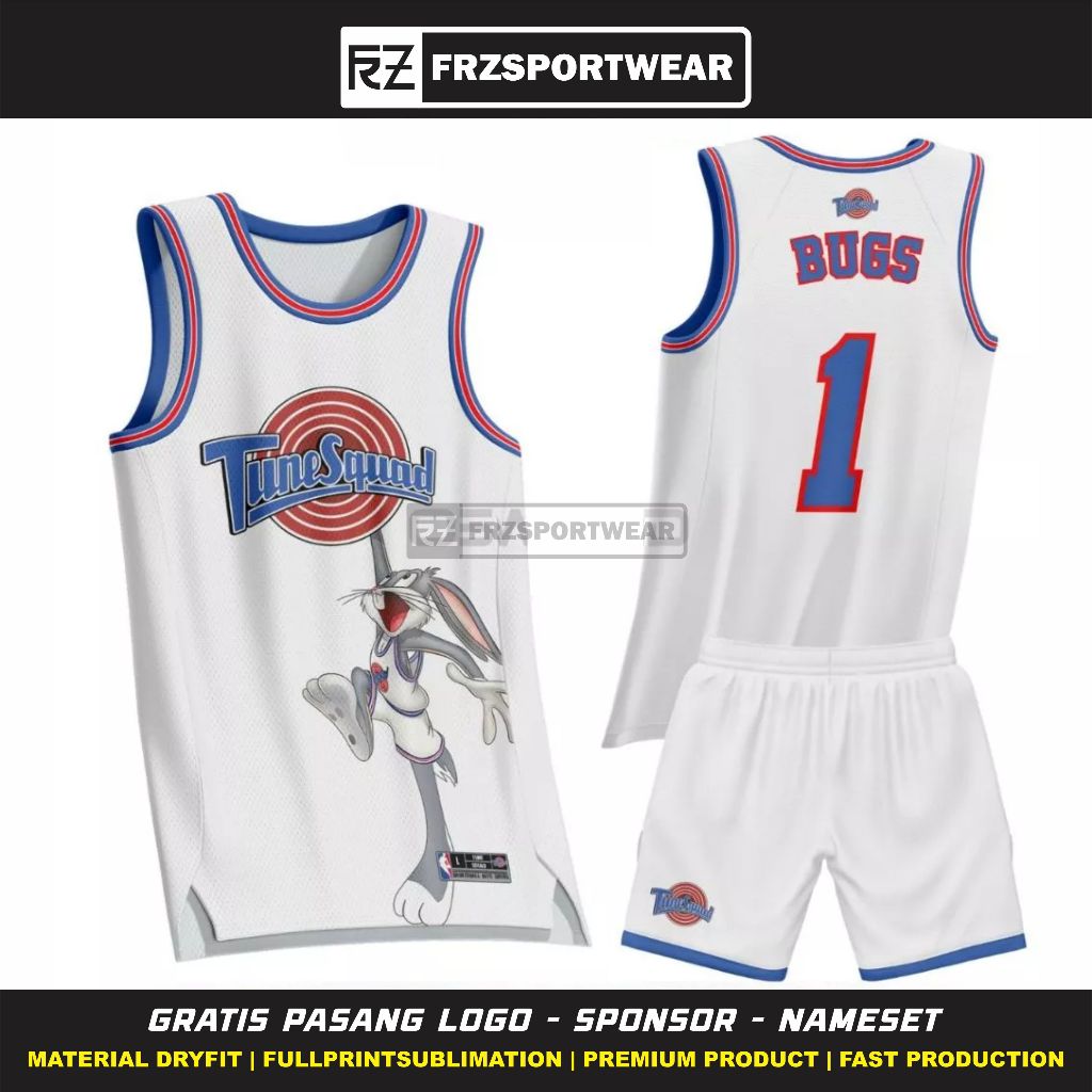 BAJU JERSEY BASKET TUNE SQUAD #BUGS FREE CUSTOM FULL PRINTING PREMIUM