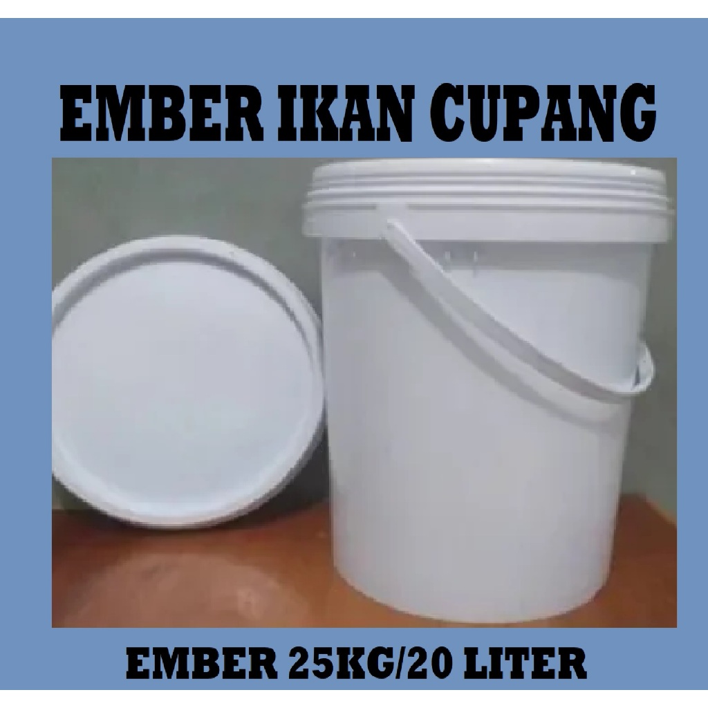 Ember  cat bekas 25kg dengan tutup/Ember plastik  bekas murah